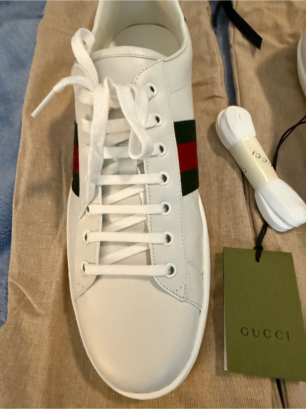 Gucci mens ace sneakers size 14 worn once for 20 minutes for a photo shoot mint - Picture 5 of 12